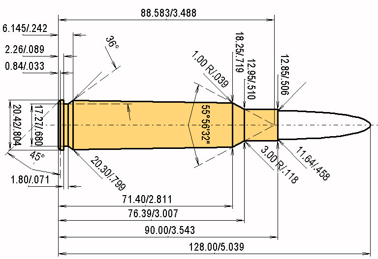 .460 Steyr Calibres Dimensions et spécifications techniques